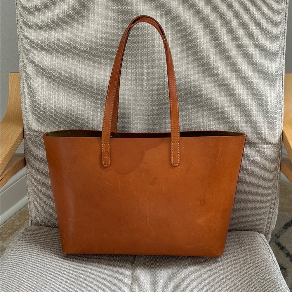 Mansur Gavriel Tan Leather Tote Bag - Picture 2 of 5